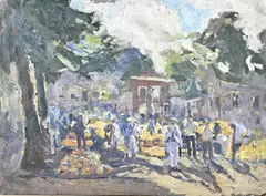 Atelier Paul Dom, Kaasmarkt, Olieverf op paneel
