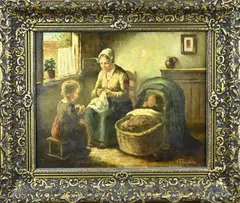 D.A. Hendriks, Larens interieur, Olieverf op linnen