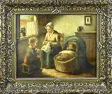 D.A. Hendriks, Larens interieur, Olieverf op linnen