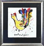Spetterkip by Anton Heyboer, Plakkaatverf op papier, sold Oct 2024