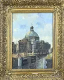 H. Noordam, Stadsgezicht Amsterdam, Olieverf op linnen