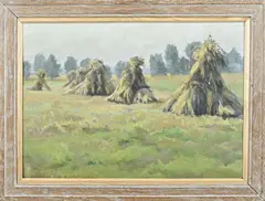 Dingemans, Korenschoven, Olieverf op linnen