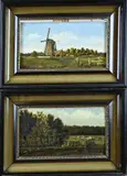 2x J.G.L. Elsen, Hollands landschap, Olieverf op paneel