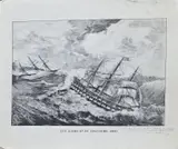 Potloodtekening met driemasters by Grote 19e eeuwse potloodtekening met driemasters, Grote 19e eeuwse potloodtekening met driemasters 1882, sold Oct 2024