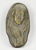 Zware bronzen plaquette van Madonna, Madonna