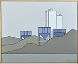 Klaas Bernink, Haven Enschede, 1992, Acryl op linnen