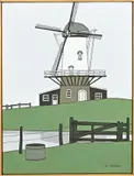 Klaas Bernink, Molen van Veere, 1978, Acryl op linnen