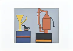 Klaas Bernink, Oliekannen, Gouache op papier