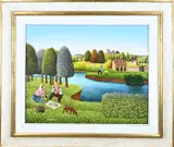 Cesare Marchesini, Italiaans landschap, Olieverf op linnen