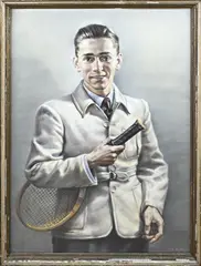L.G. Melis, Tennisspeler, Pastel op papier