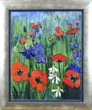 Maya Wildevuur, Klaprozenveld, Acryl op linnen