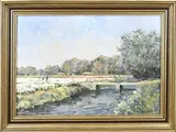 A.C. van Noort, Bloembolvelden, Olieverf op paneel