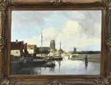 Anton Kattenbeld, Havengezicht Dordrecht?, Havengezicht Dordrecht? Olieverf op linnen