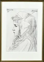 Jan Toorop, Portret Guusje van Lede, Lithografie op papier