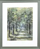 Maria Bilders-van Bosse, Bospad, Gouache op papier