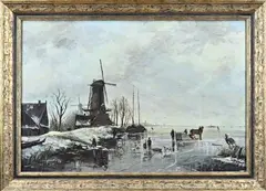 G. Gort, Winterlandschap, Olieverf op paneel