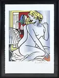 Roy Lichtenstein, Naakte vrouw kijkt in spiegel, Lithografie op papier