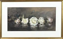 J. v.d. Linde, Stilleven, Pastel op papier
