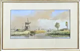 M. de Jongere, Poldergezicht met visser