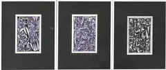 Drie werken van Eef de Weerd, Abstract, Zwarte inkt op papier