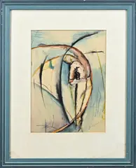 Wim Sinemus, Abstracte compositie, Aquarel op papier