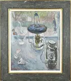 Agnes van den Brandeler, Stilleven met olielampen, Olieverf op linnen