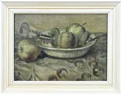 H. van Daalhoff, Stilleven met apels, Olieverf op paneel