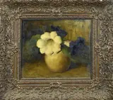 Hendrik Cornelis van Mourik, Vaas met bloemen, Olieverf op linnen