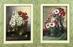 Pendant W, Bloemstilleven, Olieverf op paneel