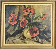 Will Kalshoven, Vaas met anemonen, Olieverf op linnen