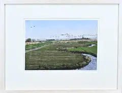 Joanna Quispel, Waterland bij Burgerdam, Pastel op papier