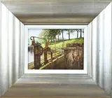 Exel, Landschap met sluis, Olieverf op paneel