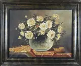 Tilly Moes, Vaas met rozen, Olieverf op linnen