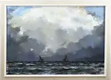 Jos Lussenburg, Botslepen op de Zuiderzee, Olieverf op linnen
