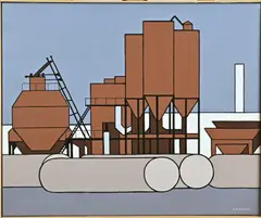 Klaas Bernink, Asfaltfabriek Lochem, Acryl op linnen