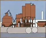 Klaas Bernink, Asfaltfabriek Lochem, Acryl op linnen