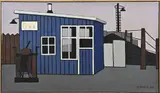 Klaas Bernink, Spoorwachtershuis, Acryl op linnen