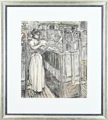 Jan Toorop, Dames in de fabriek, Lithografie uit 1905