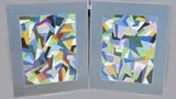 Twee werken van Eef de Weerd, Abstract, Pastel op papier