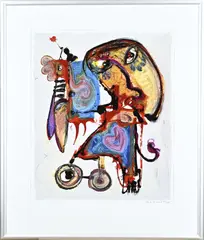 Jan te Wierik, Abstract, Litho op papier