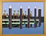 Henk Bernink, Aanlegsteiger Den Helder, Acryl op linnen