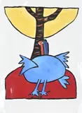 Guilliaume Corneille, Duif bij boom, Lithografie op papier