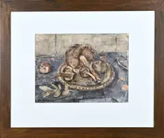 Otto B. de Kat, '88, Stilleven paddestoelen, Aquarel op papier