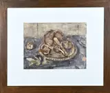 Otto B. de Kat, '88, Stilleven paddestoelen, Aquarel op papier