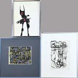 Drie werken van Eef de Weerd, Abstract, Potlood op papier