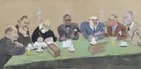 Pol Dom, Karikatuur, Gouache op papier