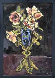 Adrian Stahlecker, '68, Pronkvaas met bloemen, Olieverf op linnen