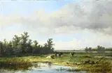 A.J. van Wijngaerdt, Hollands landschap, Olieverf op linnen