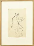 Studie tekening van Harrie Kuyten, Man leest krant (studie), Studie tekening van Harrie Kuyten