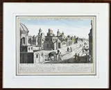 Stad Agra met figuren by Antieke handingekleurde gravure, Antieke handingekleurde gravure, sold Apr 2024